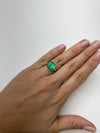 7.76 Carat 12x11 Yellowish Green Natural Loose Colombian Emerald-Asscher Cut
