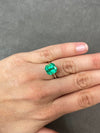 4.75 Carat 10x10 Luminous Loose Colombian Emerald-Asscher Cut with Clipped Corners