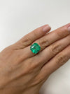 9.79 Carat 13x12 Medium Green Natural Loose Colombian Emerald-Classic Asscher Cut