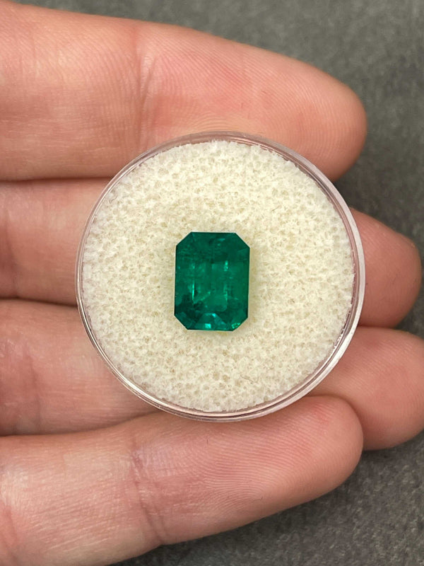 2.51 Carat GIA Certified Vivid Dark Muzo Green Natural Loose Colombian Emerald-Emerald Cut
